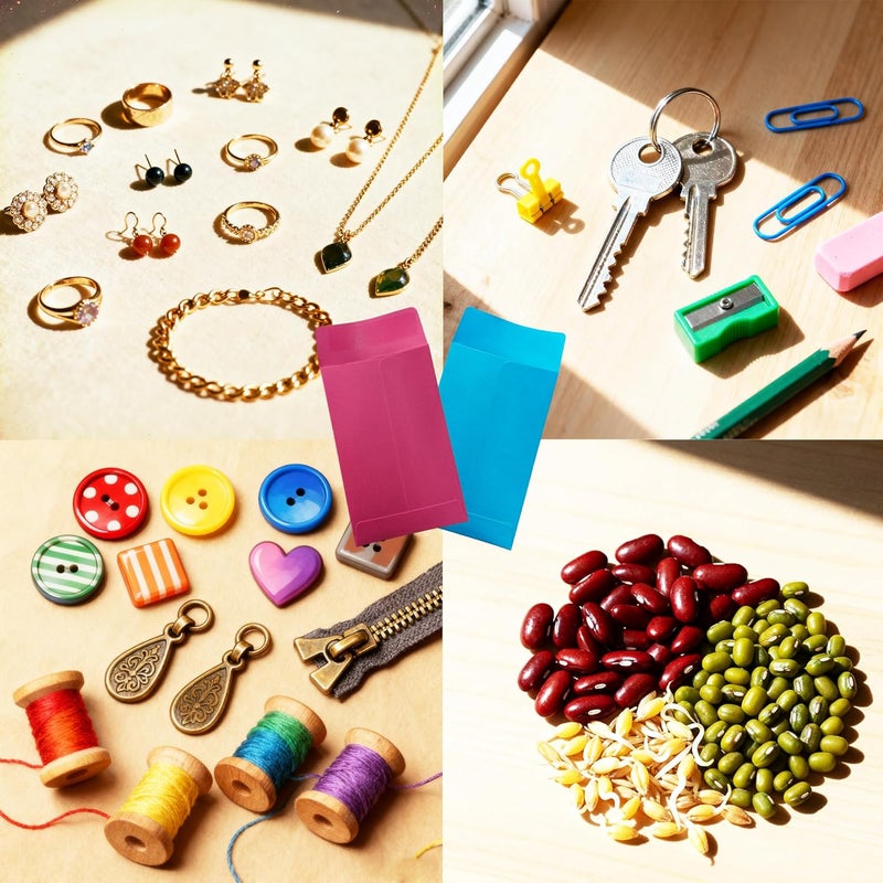 Volokitx 120-Pack 2.25×3.5 Inch Colorful Small Coin Envelopes, 10 Vibrant Colors, Mini Envelopes for Seeds, Small Items Storage, with Secure Full-Flap Seal - Image 4